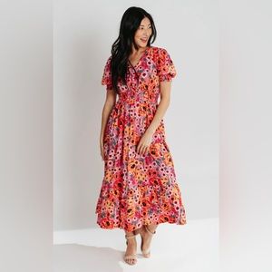 Piper & Scoot The One Dress in Magenta Floral, Large